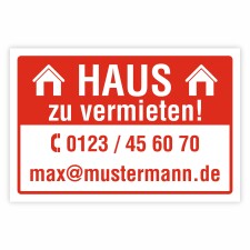 Schild Haus zu vermieten wetterfest 3 mm Alu-Verbund 600...