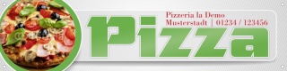 PVC-Banner Werbebanner Plane Pizza Pizzeria Restaurant Imbis  mit Ösen, 4000 x 1000 mm