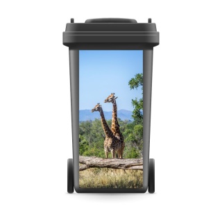 Mülltonnenaufkleber Mülltonne Abfalltonne Sticker Giraffen Afrika Sahara - 800 x 370 mm
