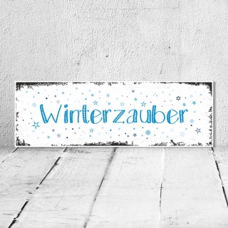 Vintage Shabby Holzschild Winterzauber Winter Jahreszeit Geschenk Geburtstag