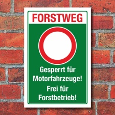 Schild Forstweg Motorfahrzeuge gesperrt Frei für...