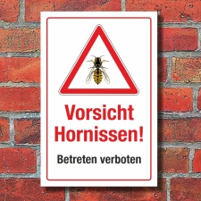 Schild Vorsicht Hornissen Gefahrschild Hinweisschild 3 mm...