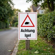 Warnschild Achtung Igel | Alu-Verbund 3 mm – 300 x 200 mm