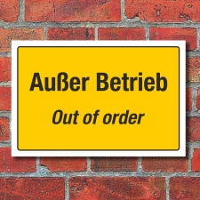 Schild Außer Betrieb Out of order mehrsprachig...