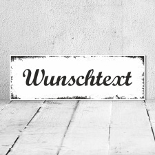 Vintage Shabby Holzschild Dekoschild T&uuml;rschild Haust&uuml;r Namensschild Wunschtext
