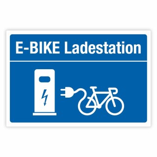 Schild E-Bike Ladestation Tankstelle Parkplatz Halteplatz 3 mm Alu-Verbund