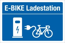 Schild E-Bike Ladestation Tankstelle Parkplatz Halteplatz...
