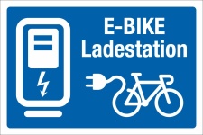 Schild Nur f&uuml;r E-Bike Tankstelle Ladestation...