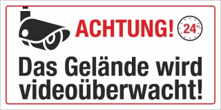 Motiv 3 - Schild Das Gelände wird Videoüberwacht  - 300 x 150 mm