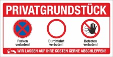 Motiv 4 - Schild Privatgrundstück Parken Durchfahrt...