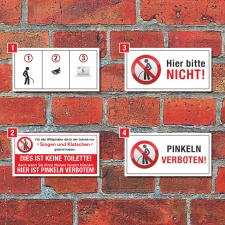 Schild Urinieren Pinkeln Pissen verboten Keine Toilette 3...