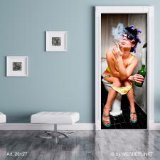 T&uuml;rtapete T&uuml;rposter T&uuml;rfolie Toilette Frau Style , selbstklebend 2050 x 880 mm