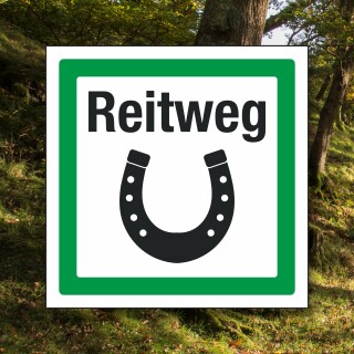 Schild Reitweg Hinweisschild 3 mm Alu-Verbund
