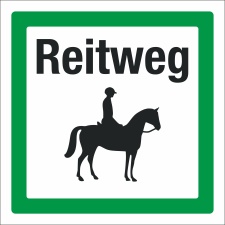 Schild Reitweg Motiv Reiter Hinweisschild 3 mm Alu-Verbund