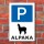 Schild Alpaka Parkplatz parken 3 mm Alu-Verbund