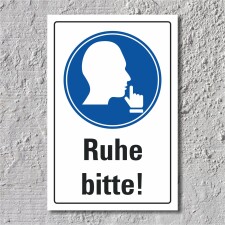 Schild Ruhe bitte Hinweis Ruhestörung Leise 3 mm...