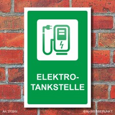 Schild Elektrotankstelle Ladestation E-Auto Elektroauto...