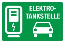 Schild Elektrotankstelle Ladestation E-Auto Elektroauto aufladen grün 3 mm Alu-Verbund 300 x 200 mm