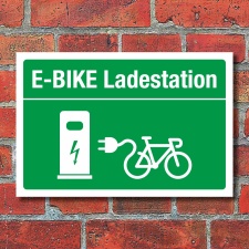Schild E-Bike Ladestation Elektrofahrrad aufladen...