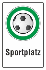Schild Sportplatz Fußball Fußballplatz fußballspielen erlaubt 3 mm Alu-Verbund 300 x 200 mm