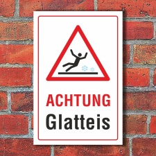 Schild Achtung Glatteis Rutschgefahr Winter Glatteis 3 mm...