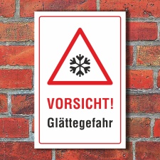 Schild Vorsicht Glättegefahr Glatteis Rutschgefahr Winter 3 Mm Alu-Ve ...