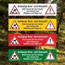 PVC Banner Achtung Brut- und Setzzeit Forst Wald...