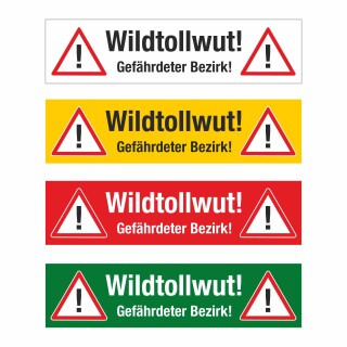 PVC Banner Achtung Wildtollwut Tollwut Forst Wald Wildtiere Plane mit Ösen