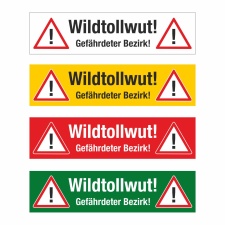 PVC Banner Achtung Wildtollwut Tollwut Forst Wald...