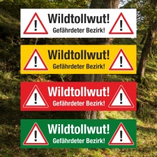 PVC Banner Achtung Wildtollwut Tollwut Forst Wald...
