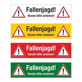 PVC Banner Achtung Fallenjagd Forst Wald Wildtiere Plane mit Ösen