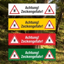 PVC Banner Achtung Zeckengefahr Forst Wald Zecken Plane...