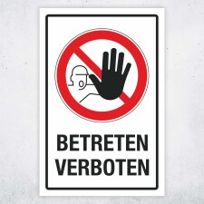 Schild Betreten verboten Kein Zugang Hinweisschild 3 mm Alu-Verbund 450 x 300 mm