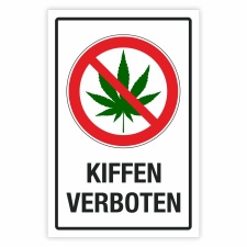 Schild Kiffen verboten Cannabis Hinweisschild 3 mm Alu-Verbund 300 x 200 mm
