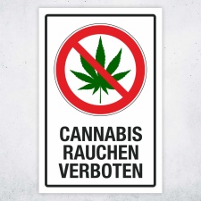 Schild Cannabis rauchen verboten Hinweisschild 3 mm Alu-Verbund 300 x 200 mm