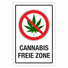 Schild Cannabis freie Zone Hinweisschild 3 mm Alu-Verbund...