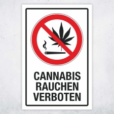Schild Cannabis rauchen verboten Hinweisschild 3 mm...