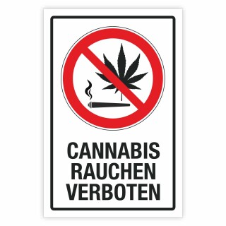 Schild Cannabis rauchen verboten Hinweisschild 3 mm Alu-Verbund 600 x 400 mm