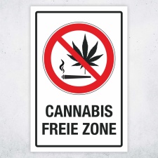 Schild Cannabis freie Zone Hinweisschild 3 mm Alu-Verbund