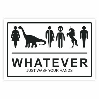 Schild Toilette divers whatever wash hands Hinweisschild 3 mm Alu-Verbund