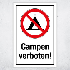 "Campen verboten" – Hochwertiges...