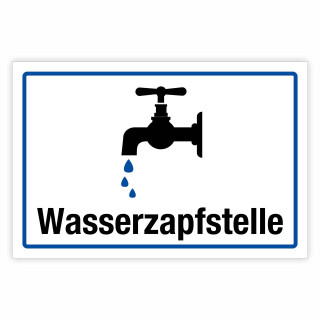 "Campingplatz Wasserzapfstelle" – Hochwertiges Hinweisschild für den Außenbereich