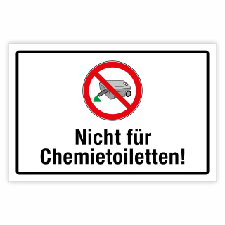 "Campingplatz Nicht für Chemietoiletten" – Hochwertiges Hinweisschild für den Außenbereich 3 mm Alu-Verbund 450 x 300 mm
