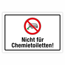 "Campingplatz Nicht für Chemietoiletten" – Hochwertiges Hinweisschild für den Außenbereich 3 mm Alu-Verbund 450 x 300 mm