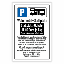 "Wohnmobilstellplatz Gebührenordnung"...