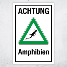 "Achtung Amphibien grün" –...