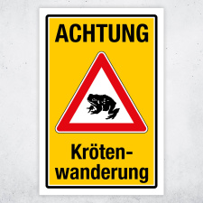"Achtung Krötenwanderung gelb/rot" –...