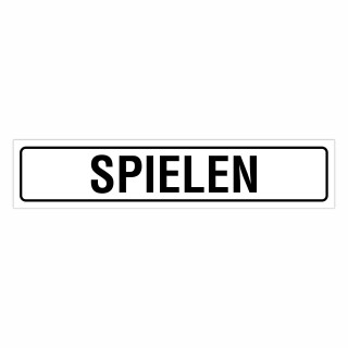 "SPIELEN" – Hochwertiges Hinweisschild für den Außenbereich 52 x 11 cm