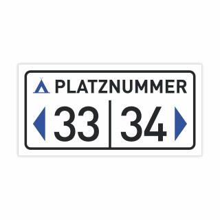 "Zeltplatz-Nummer mit Wunschtext 30 x 15 cm" – Hochwertiges Hinweisschild für den Außenbereich
