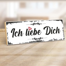 Holzschild "Ich liebe Dich" – Dekoschild...